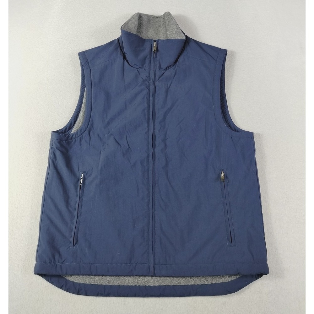 L.L.Bean Vest Mens Small Blue Nylon Fleece Lined Outdoor Windbreaker Gorpcore